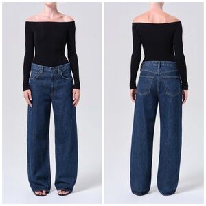 AGOLDE Low Curve Jean Pendulum Barrel Wide Leg Premium Denim Jeans Size 26 NWT